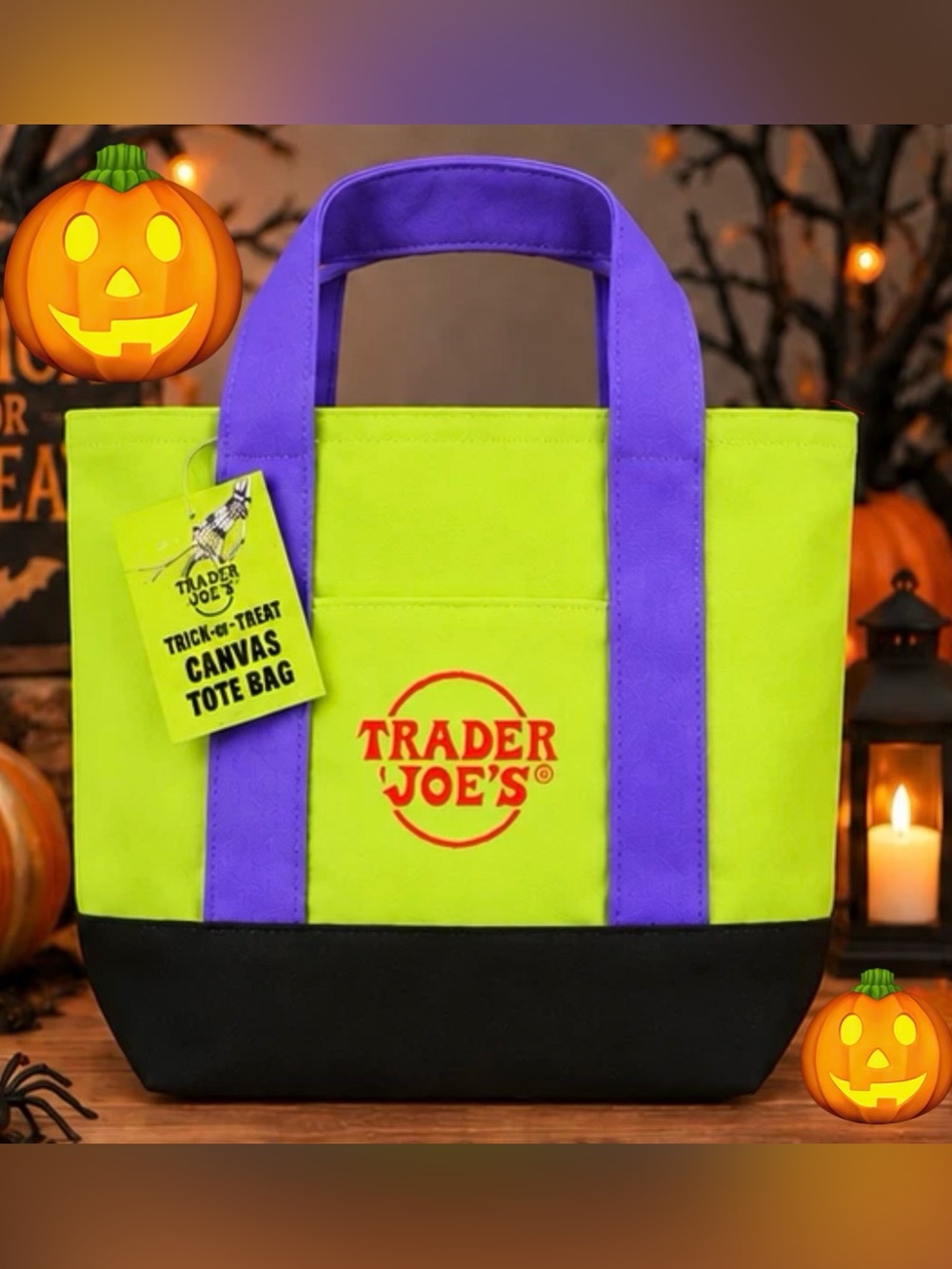 Trader Joe’s Mini Tote Canvas Bag Halloween 2026 🎃